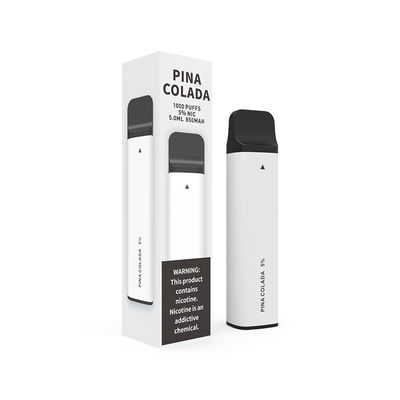 Pina Colada 1000 stößt Wegwerf-Vape-Hülsen-Gerät-weiße Batterie 850mAh luft